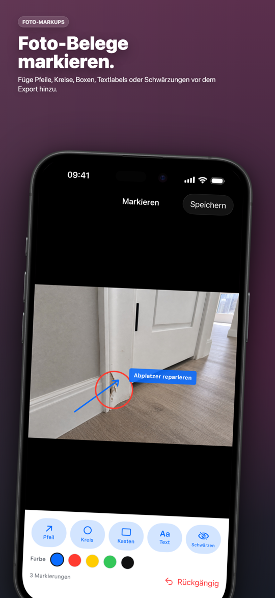FieldProof Fotomarkierung für einen Mangel