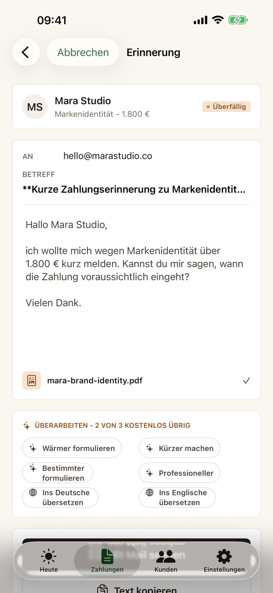 Kindly Paid Follow-up-Entwurf